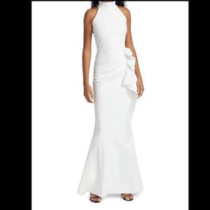 NWT Chiara Boni La Petite Robe Gudrum Halter Ruffle Gown Size 8 $995